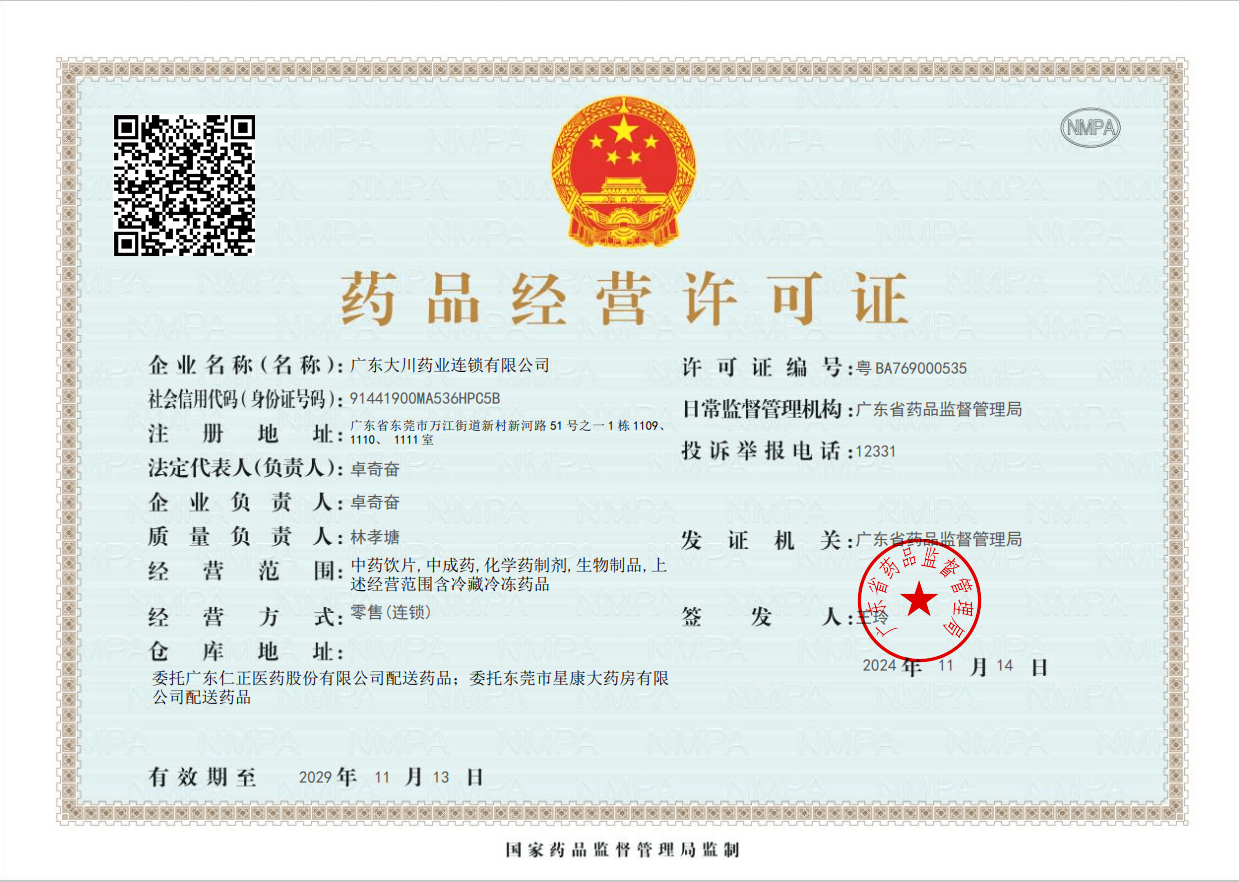經(jīng)營(yíng)藥品許可證